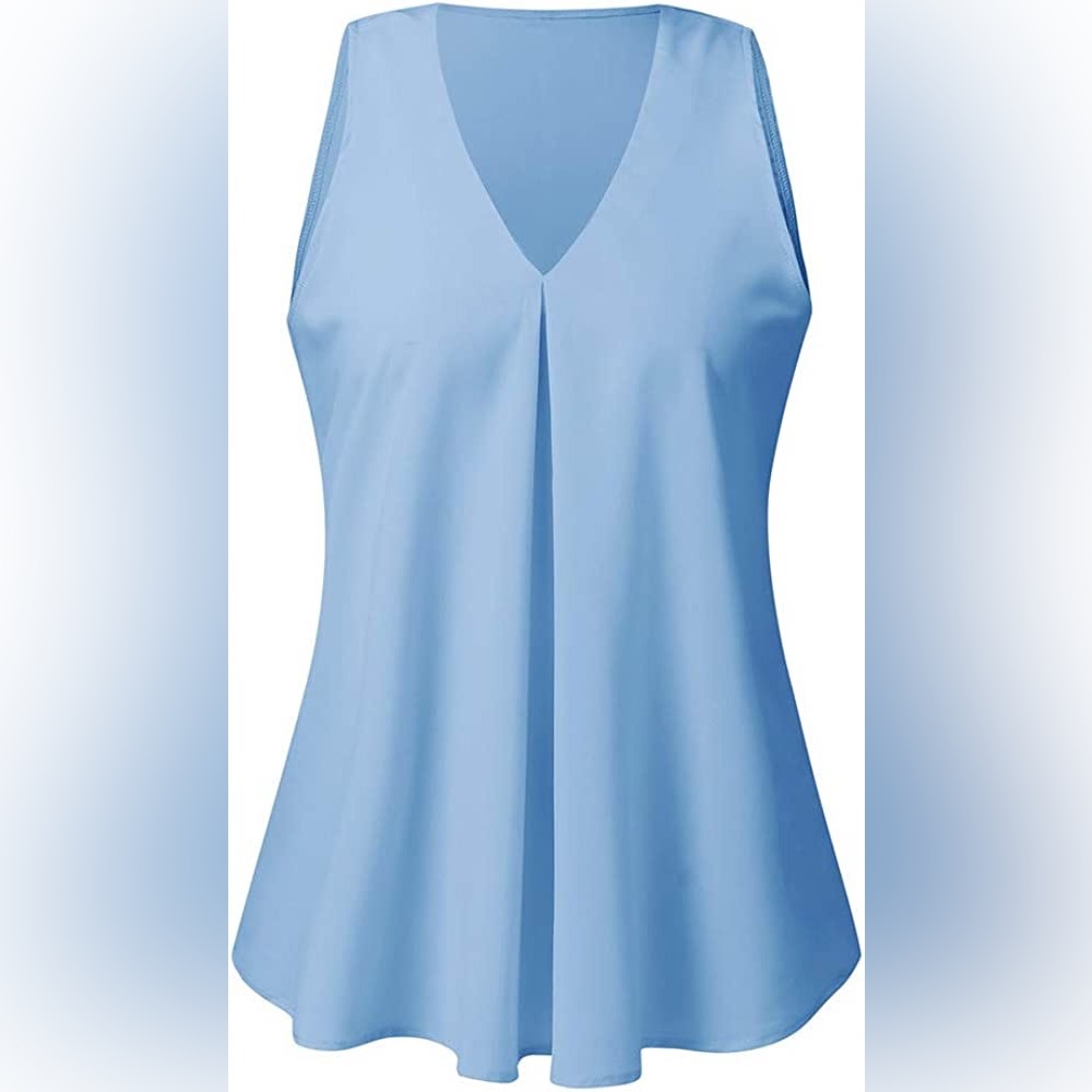 Women's V Neck Tank Top Light Blue